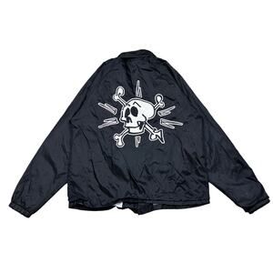 Krooked Skateboarding Mark Gonzalez Skull Windbreaker Jacket Men's Medium Skater